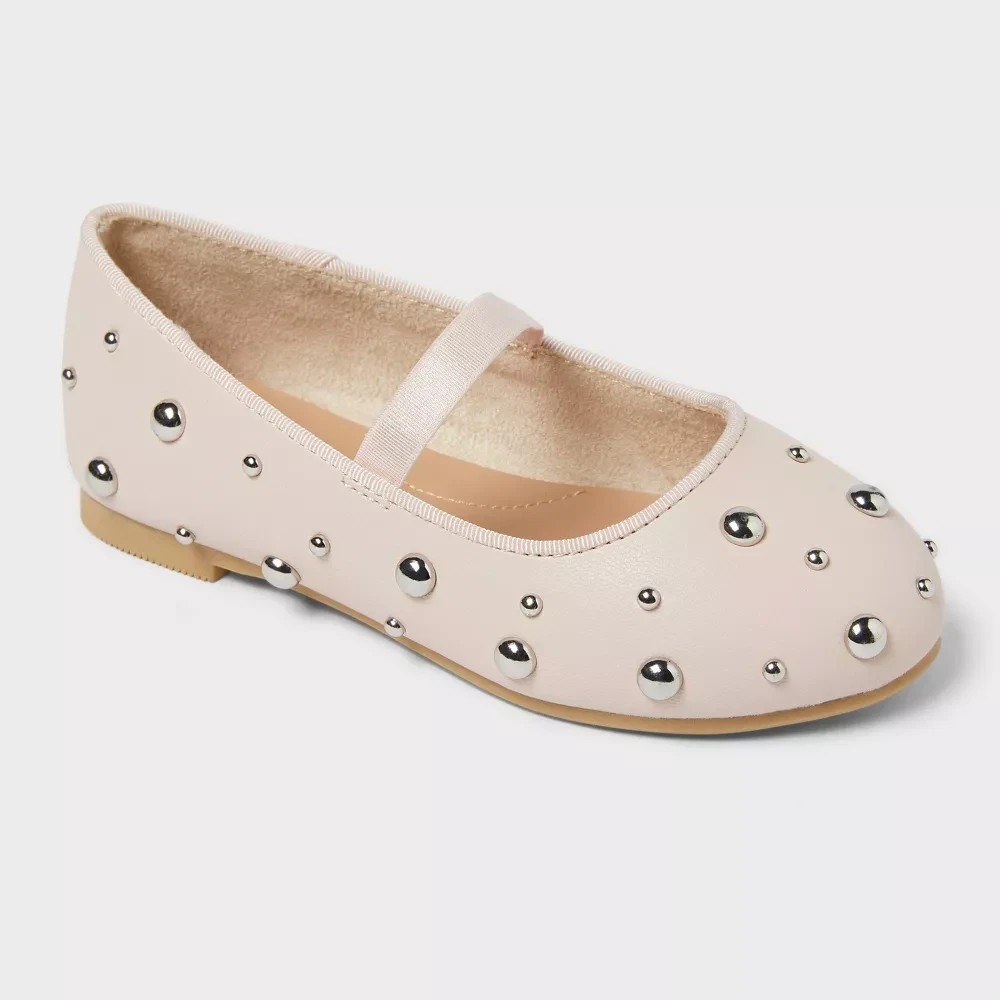 Cat & Jack Heather Stud Ballet Flats Blush Toddler Size 5 New With Tags
